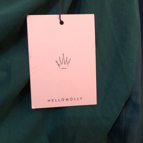 NWT Hello Molly One Shoulder Party It Up Dress in Forest Green in Size Medium - Picture 4 of 8